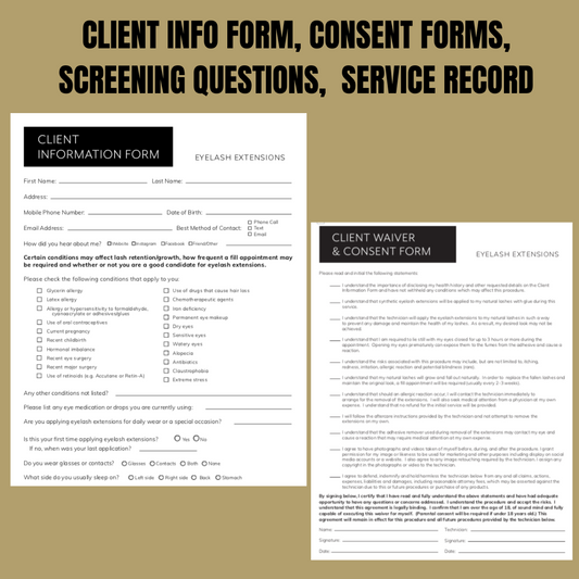 Lash Tech Consent Forms